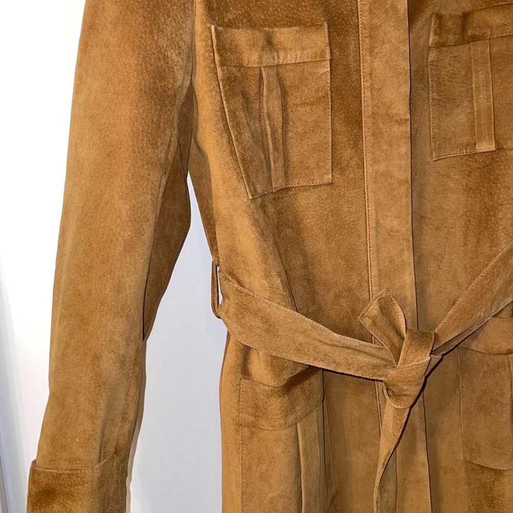 Suede trench coat